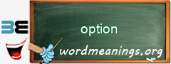 WordMeaning blackboard for option